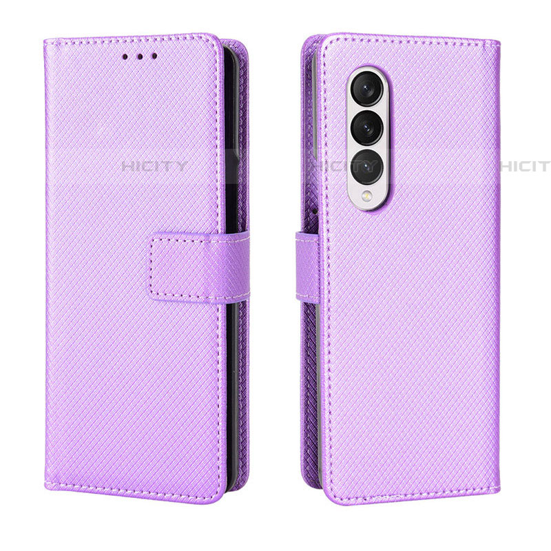 Handytasche Stand Schutzhülle Flip Leder Hülle BY6 für Samsung Galaxy Z Fold4 5G Violett