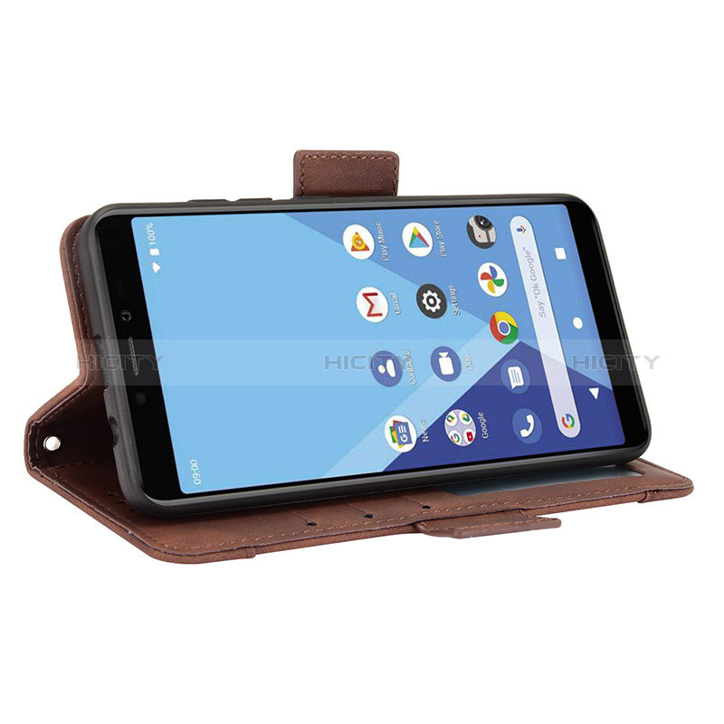 Handytasche Stand Schutzhülle Flip Leder Hülle BY6 für Wiko Y51 groß