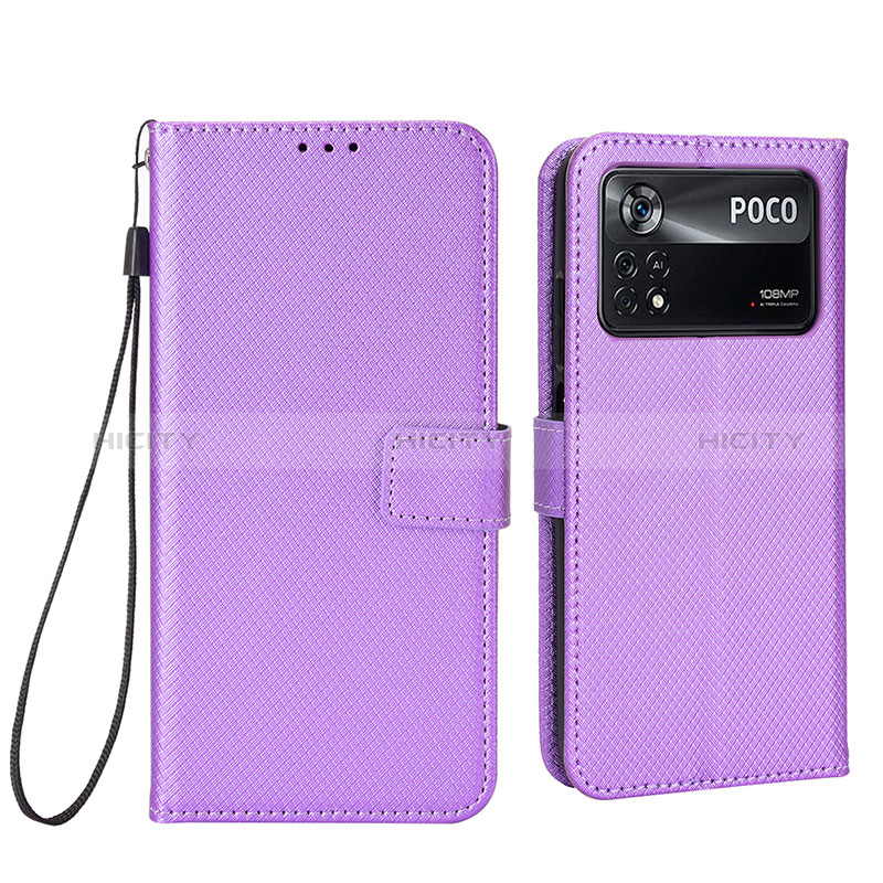 Handytasche Stand Schutzhülle Flip Leder Hülle BY6 für Xiaomi Poco X4 Pro 5G Violett