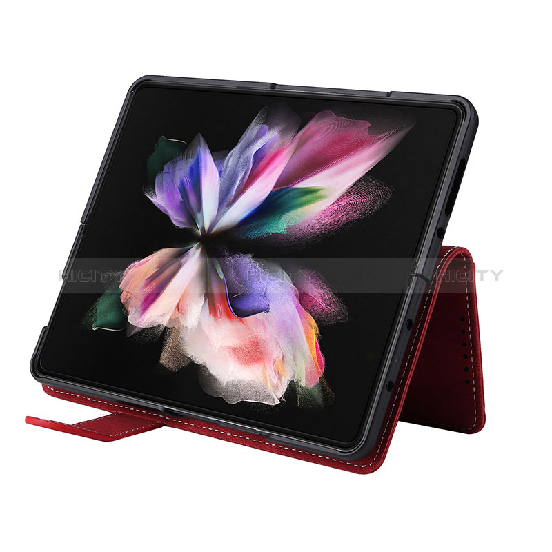 Handytasche Stand Schutzhülle Flip Leder Hülle BY7 für Samsung Galaxy Z Fold3 5G groß