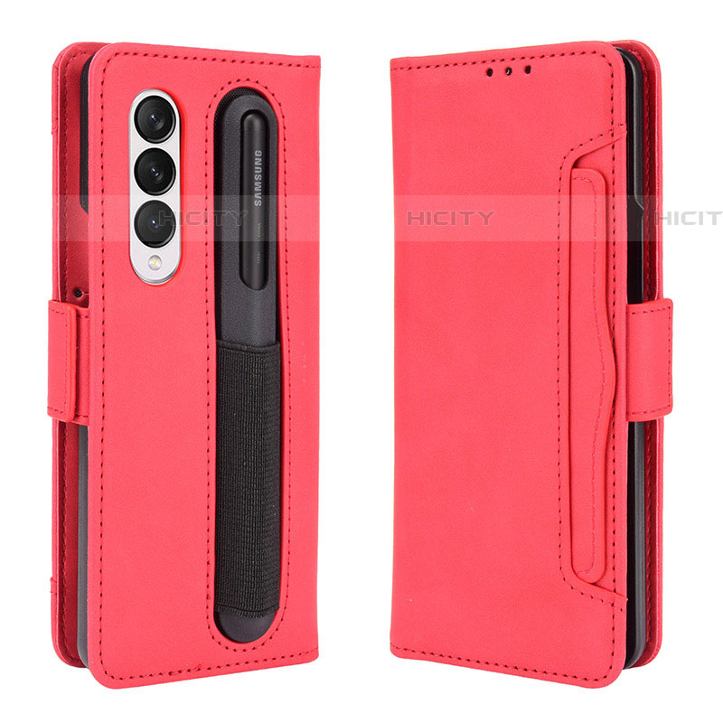 Handytasche Stand Schutzhülle Flip Leder Hülle BY9 für Samsung Galaxy Z Fold4 5G Rot Plus