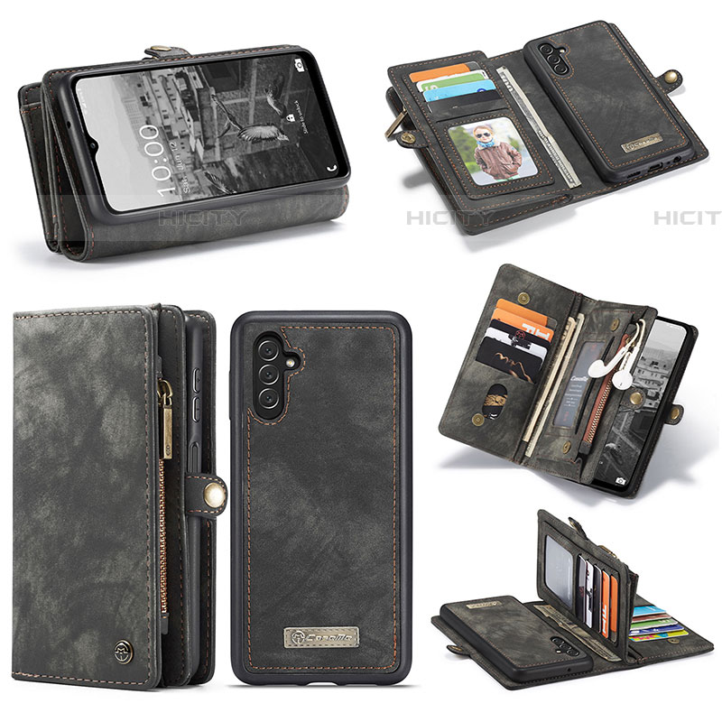 Handytasche Stand Schutzhülle Flip Leder Hülle C01S für Samsung Galaxy A04s Schwarz Plus