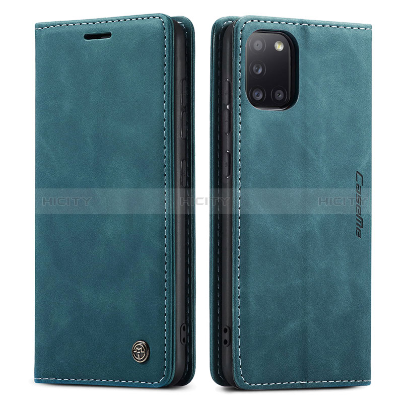 Handytasche Stand Schutzhülle Flip Leder Hülle C01S für Samsung Galaxy A31 Blau Plus