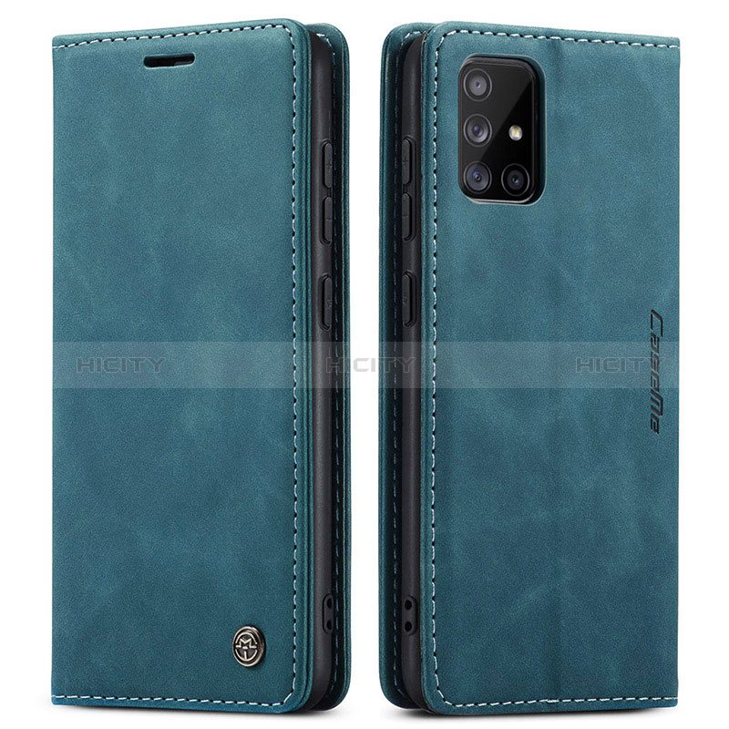 Handytasche Stand Schutzhülle Flip Leder Hülle C01S für Samsung Galaxy A71 5G Blau