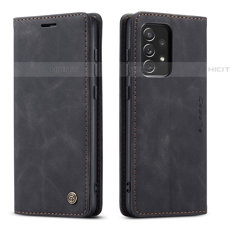 Handytasche Stand Schutzhülle Flip Leder Hülle C01S für Samsung Galaxy A73 5G Schwarz