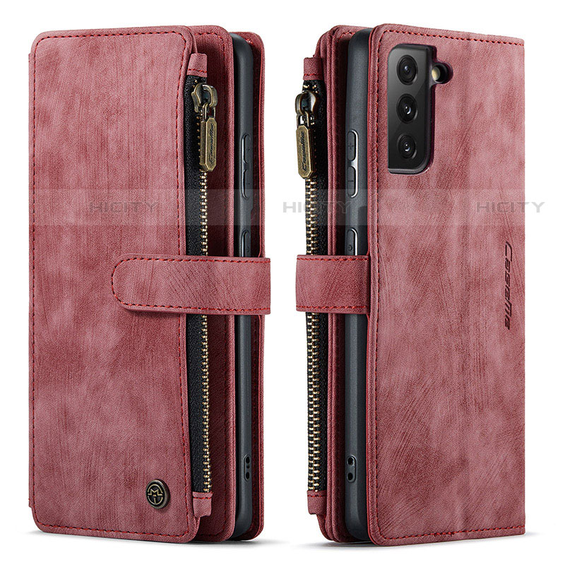 Handytasche Stand Schutzhülle Flip Leder Hülle C01S für Samsung Galaxy S21 Plus 5G Rot Plus