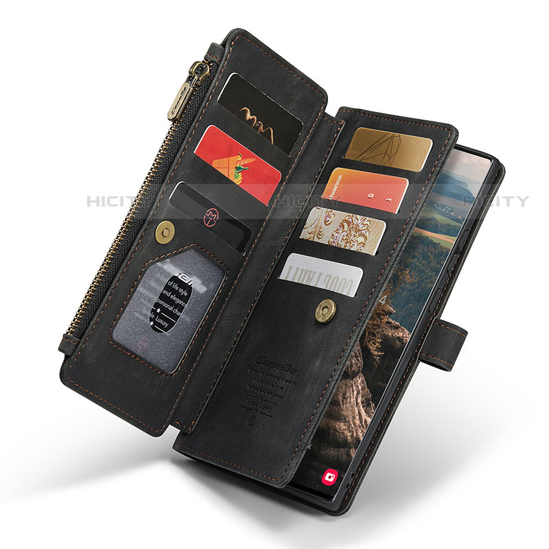 Handytasche Stand Schutzhülle Flip Leder Hülle C01S für Samsung Galaxy S21 Ultra 5G