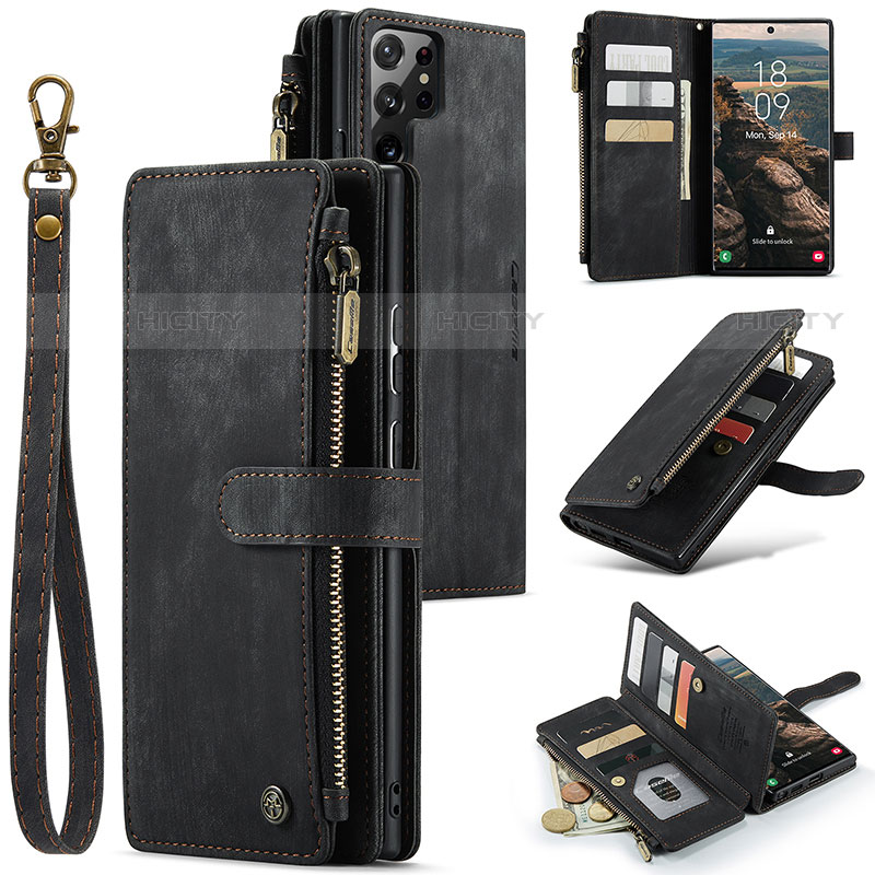 Handytasche Stand Schutzhülle Flip Leder Hülle C01S für Samsung Galaxy S21 Ultra 5G