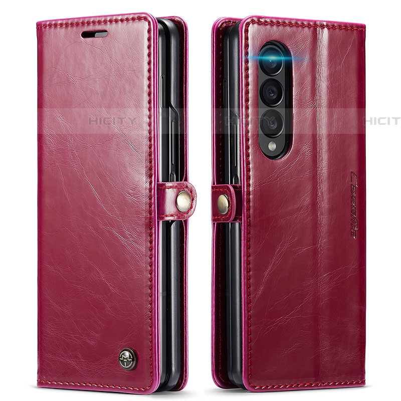 Handytasche Stand Schutzhülle Flip Leder Hülle C01S für Samsung Galaxy Z Fold4 5G Rot Plus