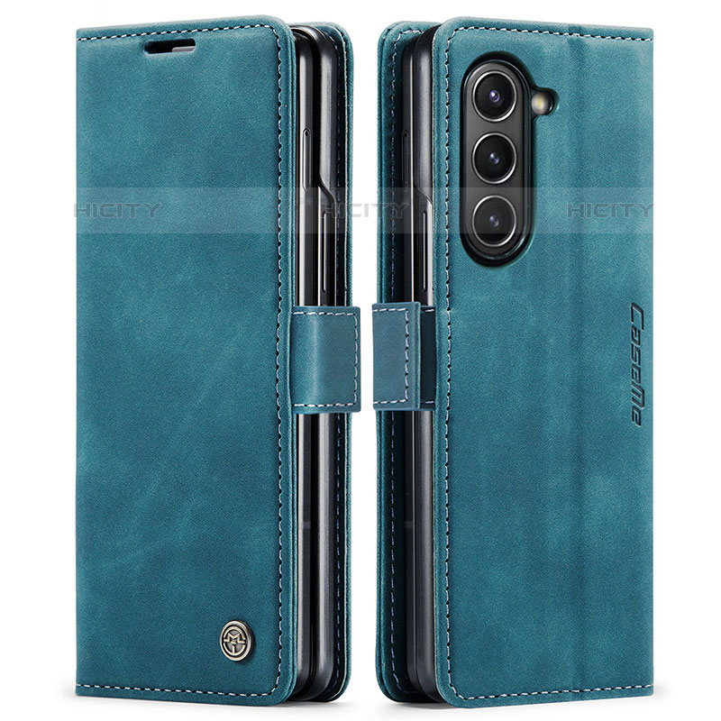 Handytasche Stand Schutzhülle Flip Leder Hülle C01S für Samsung Galaxy Z Fold5 5G Blau