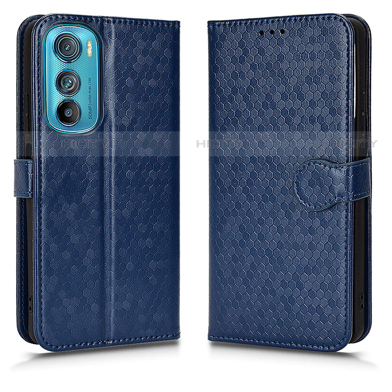 Handytasche Stand Schutzhülle Flip Leder Hülle C01X für Motorola Moto Edge 30 5G Blau