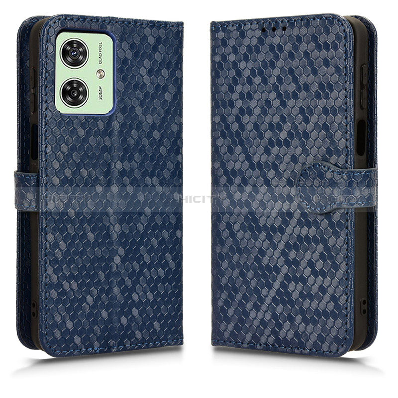 Handytasche Stand Schutzhülle Flip Leder Hülle C01X für Motorola Moto G54 5G Blau