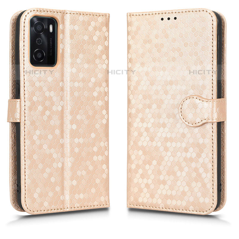 Handytasche Stand Schutzhülle Flip Leder Hülle C01X für Oppo A55S 5G Gold