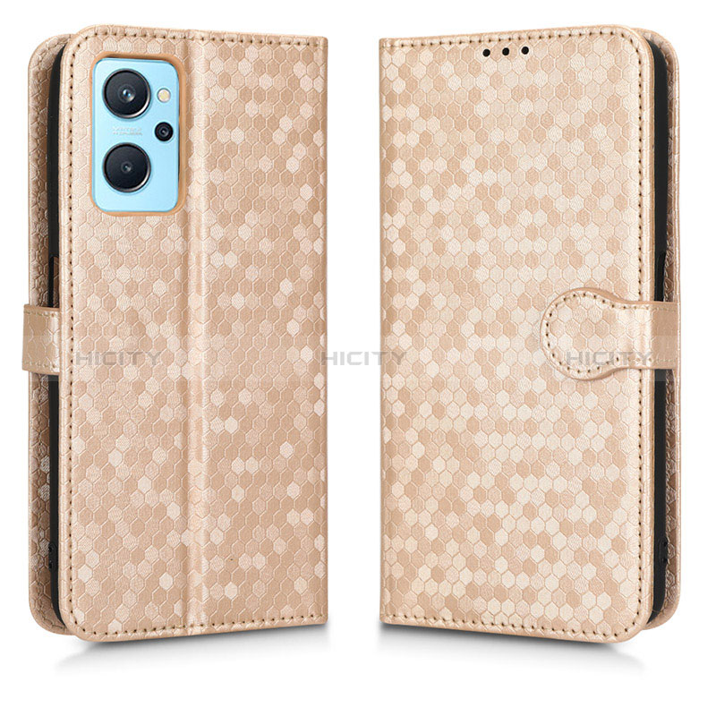 Handytasche Stand Schutzhülle Flip Leder Hülle C01X für Oppo A96 4G Gold