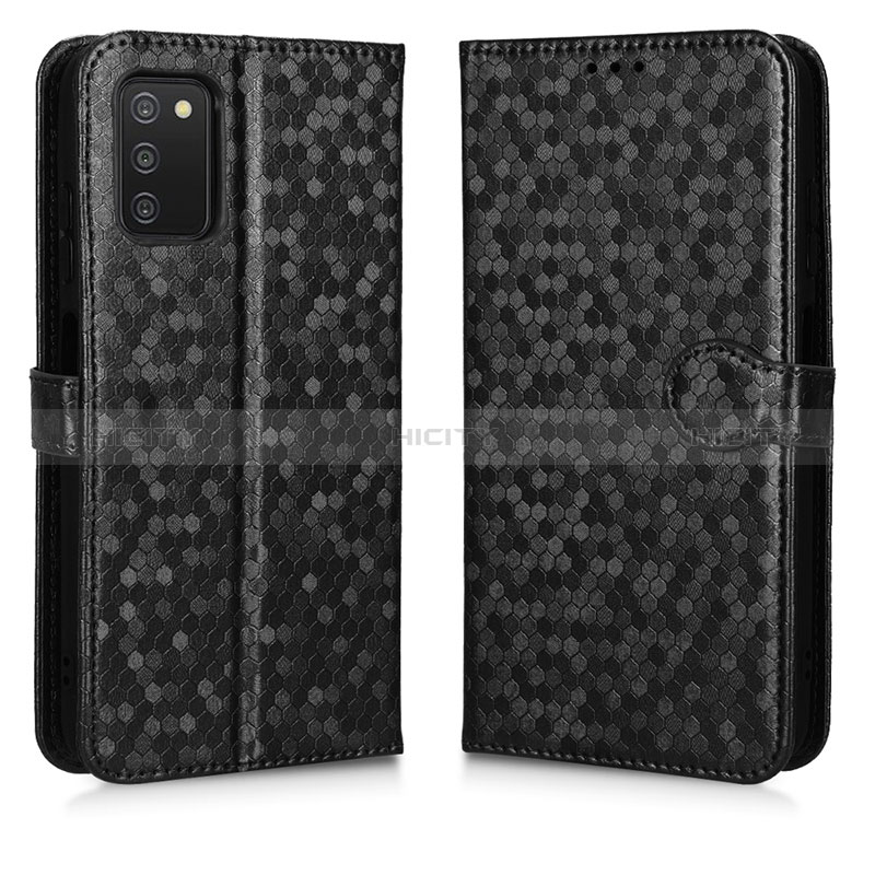 Handytasche Stand Schutzhülle Flip Leder Hülle C01X für Samsung Galaxy A02s Schwarz Plus