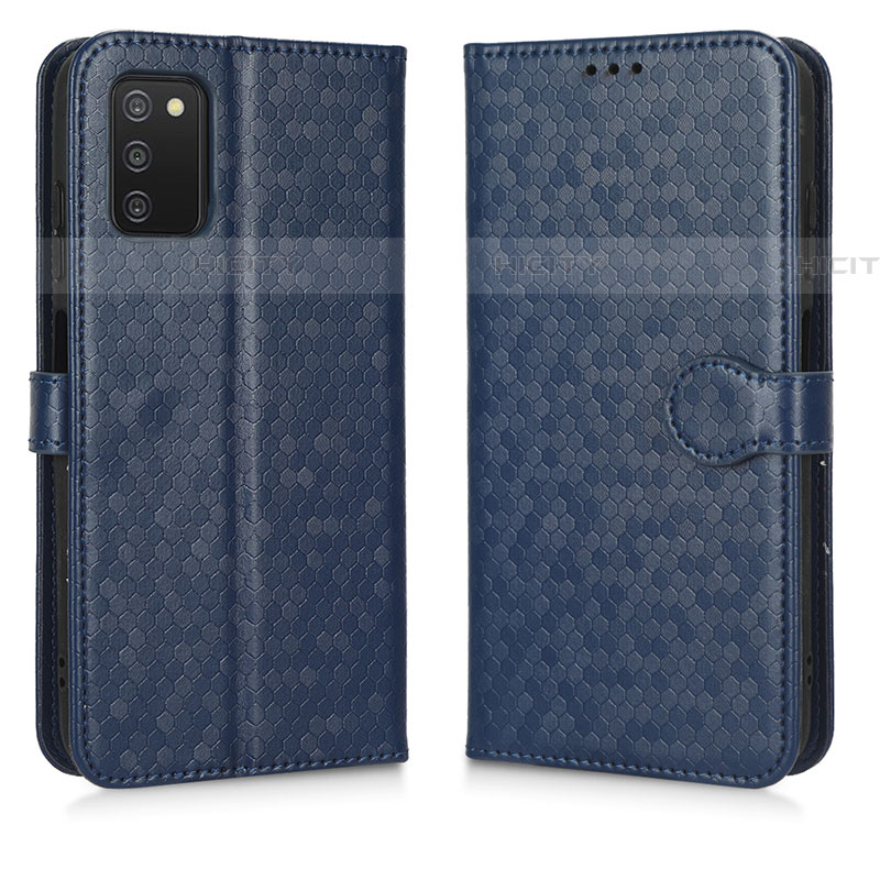 Handytasche Stand Schutzhülle Flip Leder Hülle C01X für Samsung Galaxy A03s Blau