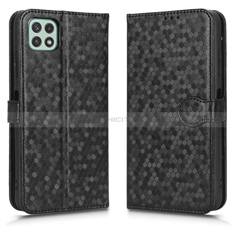 Handytasche Stand Schutzhülle Flip Leder Hülle C01X für Samsung Galaxy A22s 5G Schwarz