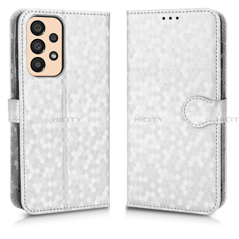 Handytasche Stand Schutzhülle Flip Leder Hülle C01X für Samsung Galaxy A33 5G Silber