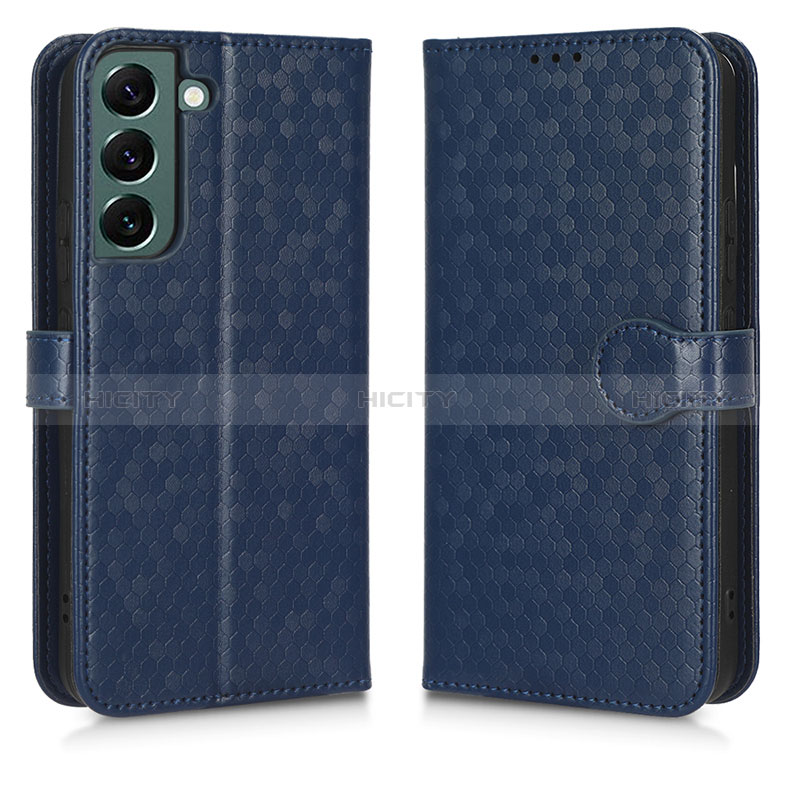 Handytasche Stand Schutzhülle Flip Leder Hülle C01X für Samsung Galaxy S22 5G Blau