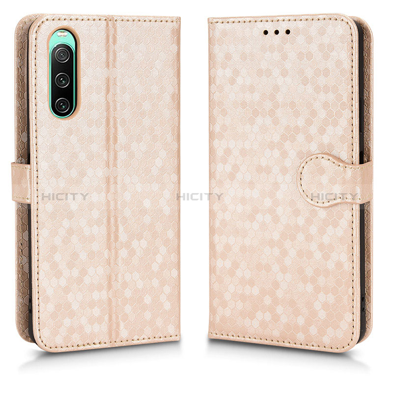 Handytasche Stand Schutzhülle Flip Leder Hülle C01X für Sony Xperia 10 IV Gold