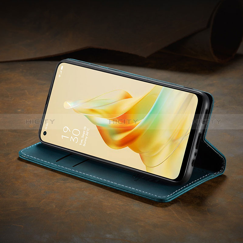 Handytasche Stand Schutzhülle Flip Leder Hülle C02S für Oppo Reno8 T 4G groß