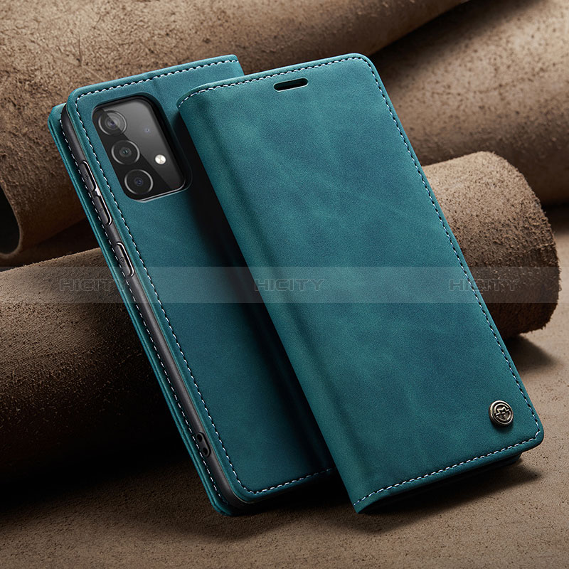 Handytasche Stand Schutzhülle Flip Leder Hülle C02S für Samsung Galaxy A52s 5G Blau Plus