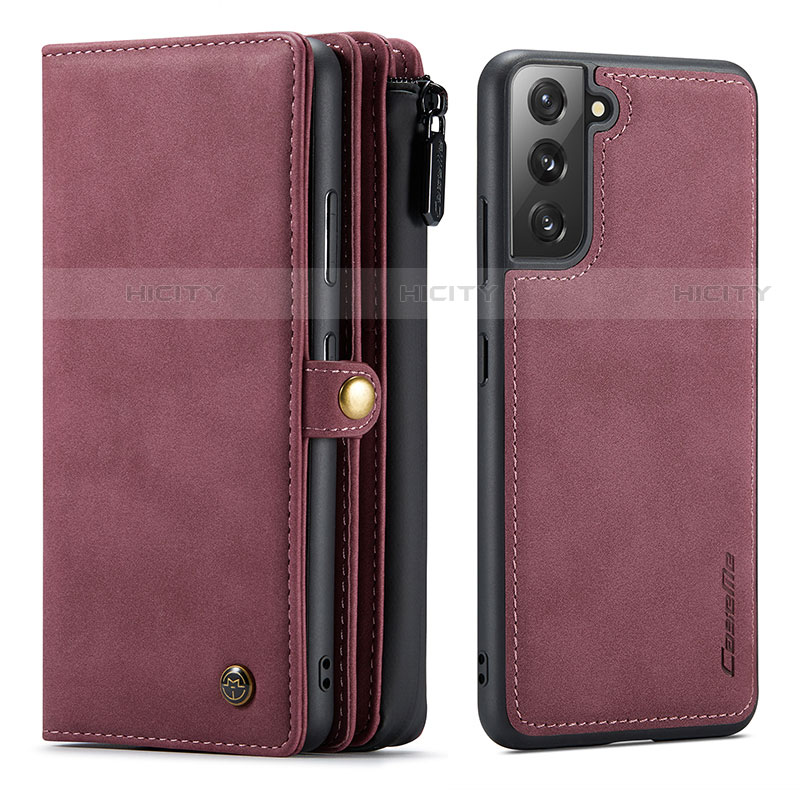 Handytasche Stand Schutzhülle Flip Leder Hülle C02S für Samsung Galaxy S21 Plus 5G Rot Plus