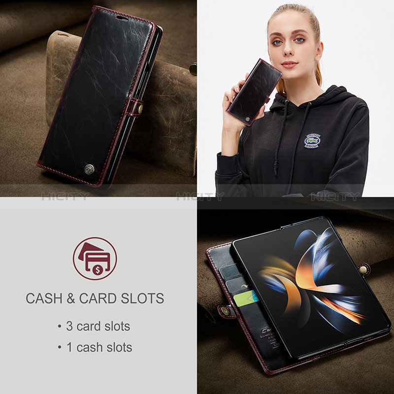 Handytasche Stand Schutzhülle Flip Leder Hülle C02S für Samsung Galaxy Z Fold3 5G