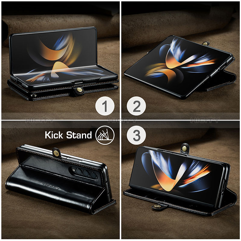 Handytasche Stand Schutzhülle Flip Leder Hülle C02S für Samsung Galaxy Z Fold3 5G