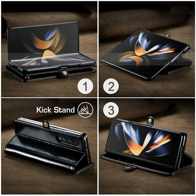 Handytasche Stand Schutzhülle Flip Leder Hülle C02S für Samsung Galaxy Z Fold4 5G