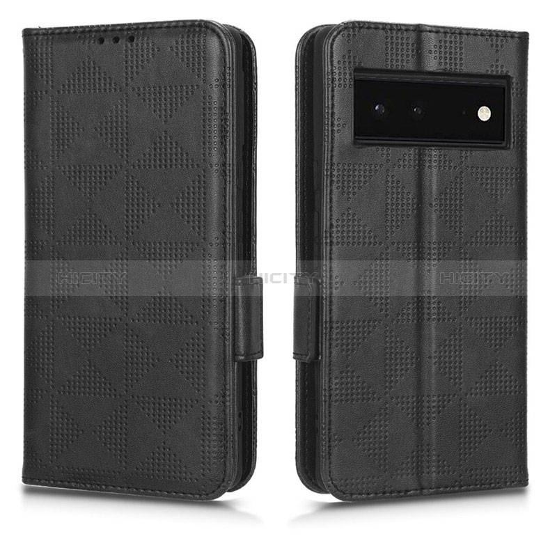 Handytasche Stand Schutzhülle Flip Leder Hülle C02X für Google Pixel 6 5G Schwarz