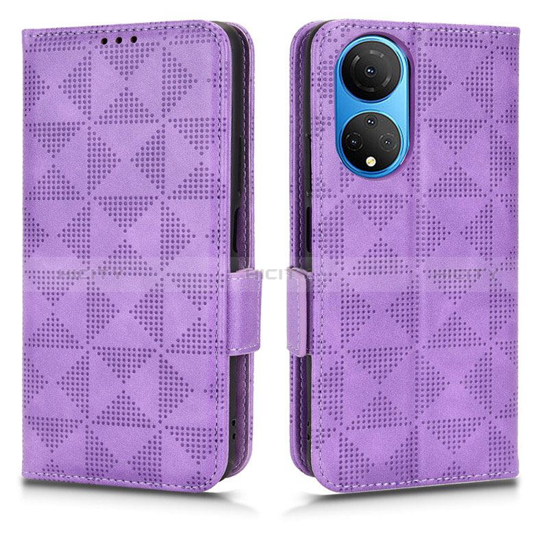 Handytasche Stand Schutzhülle Flip Leder Hülle C02X für Huawei Honor X7 Violett