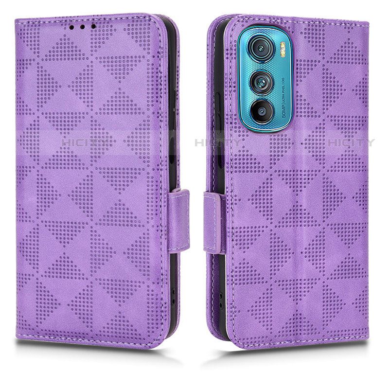 Handytasche Stand Schutzhülle Flip Leder Hülle C02X für Motorola Moto Edge 30 5G Violett