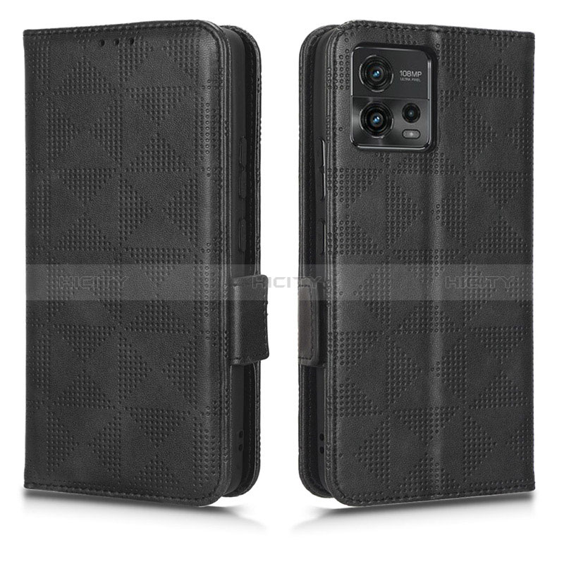 Handytasche Stand Schutzhülle Flip Leder Hülle C02X für Motorola Moto G72 Schwarz