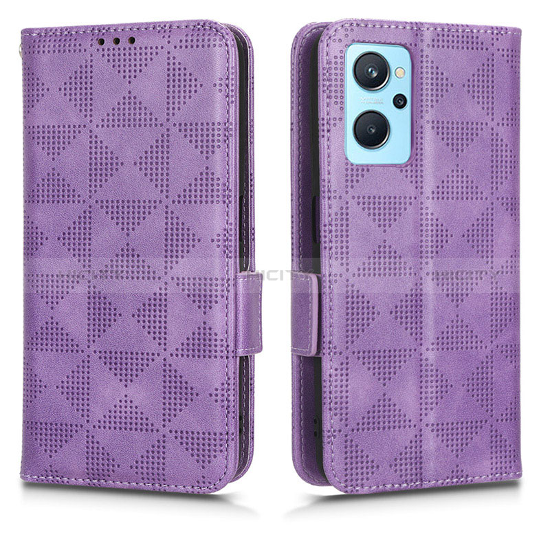 Handytasche Stand Schutzhülle Flip Leder Hülle C02X für Oppo A96 4G Violett Plus