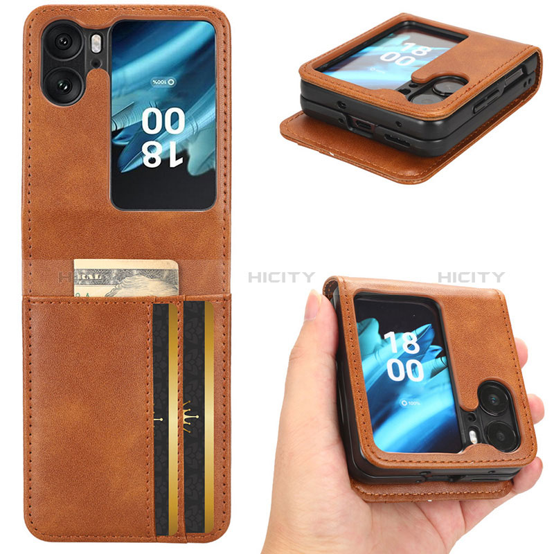 Handytasche Stand Schutzhülle Flip Leder Hülle C02X für Oppo Find N2 Flip 5G groß