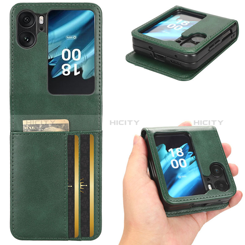 Handytasche Stand Schutzhülle Flip Leder Hülle C02X für Oppo Find N2 Flip 5G groß