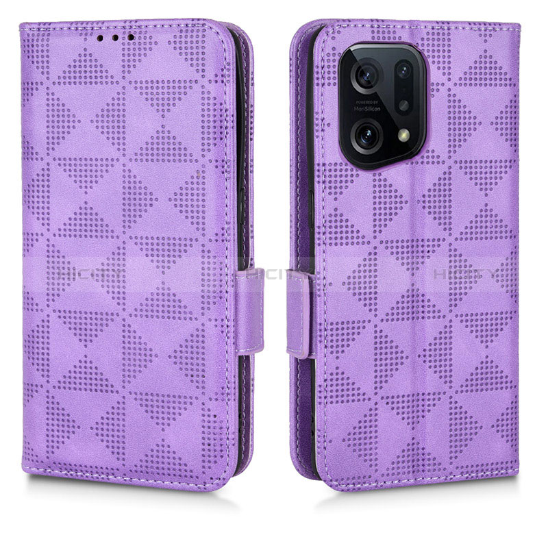 Handytasche Stand Schutzhülle Flip Leder Hülle C02X für Oppo Find X5 5G Violett