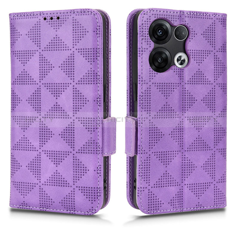 Handytasche Stand Schutzhülle Flip Leder Hülle C02X für Oppo Reno9 Pro+ Plus 5G Violett