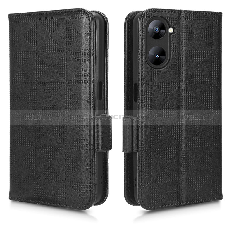 Handytasche Stand Schutzhülle Flip Leder Hülle C02X für Realme Q5x 5G Schwarz