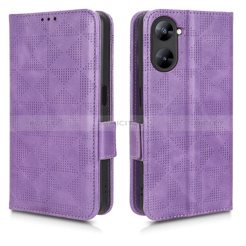 Handytasche Stand Schutzhülle Flip Leder Hülle C02X für Realme V20 5G Violett Plus