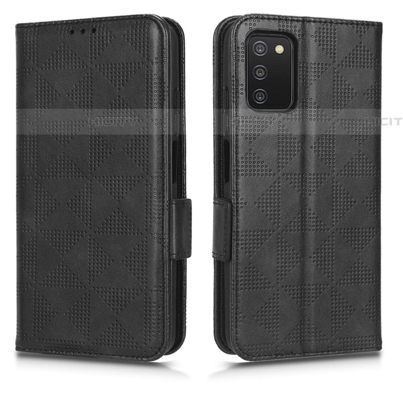 Handytasche Stand Schutzhülle Flip Leder Hülle C02X für Samsung Galaxy A03s Schwarz