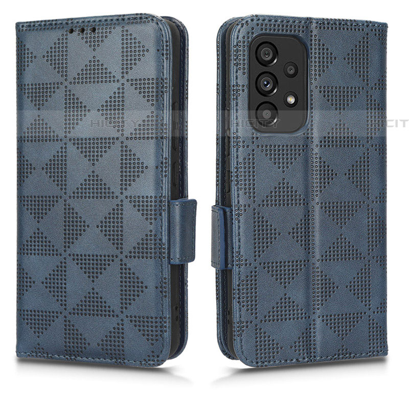 Handytasche Stand Schutzhülle Flip Leder Hülle C02X für Samsung Galaxy A53 5G Blau