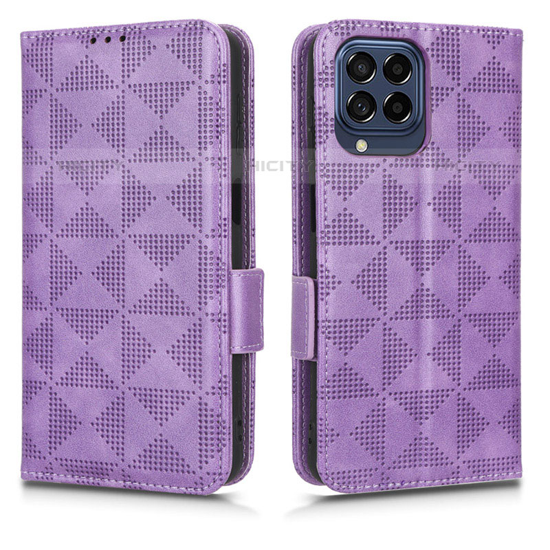 Handytasche Stand Schutzhülle Flip Leder Hülle C02X für Samsung Galaxy M53 5G Violett