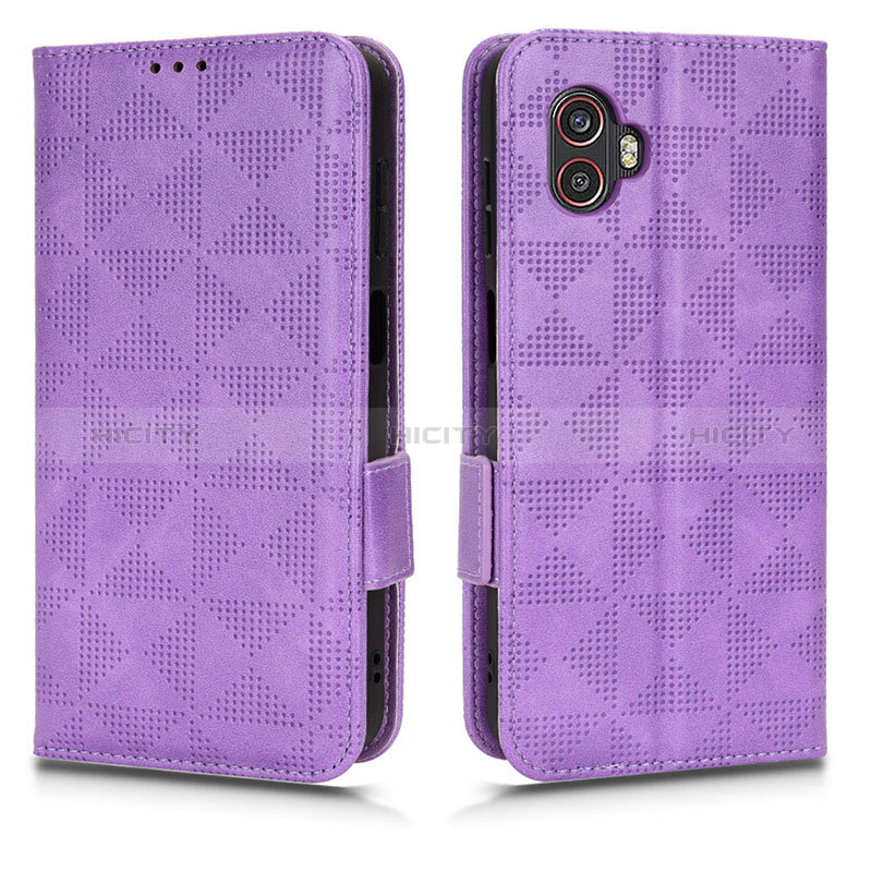 Handytasche Stand Schutzhülle Flip Leder Hülle C02X für Samsung Galaxy XCover 6 Pro 5G Violett Plus