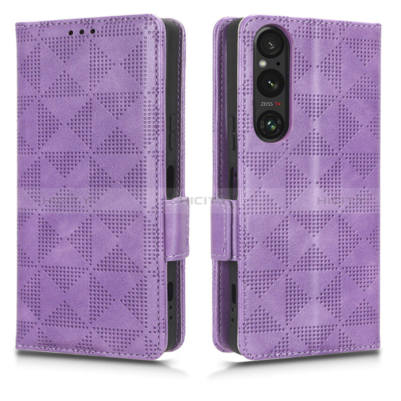 Handytasche Stand Schutzhülle Flip Leder Hülle C02X für Sony Xperia 1 V groß