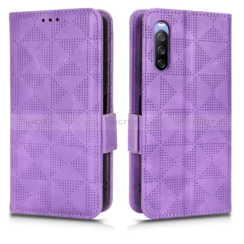 Handytasche Stand Schutzhülle Flip Leder Hülle C02X für Sony Xperia 10 III groß