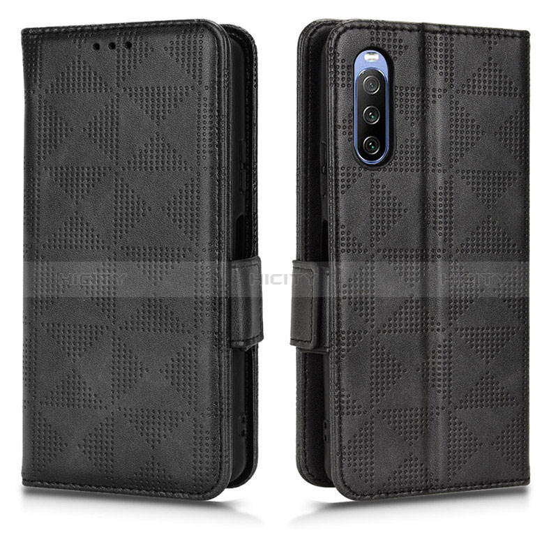 Handytasche Stand Schutzhülle Flip Leder Hülle C02X für Sony Xperia 10 III Schwarz