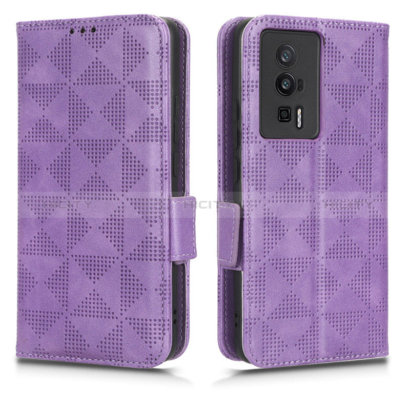 Handytasche Stand Schutzhülle Flip Leder Hülle C02X für Xiaomi Poco F5 Pro 5G Violett