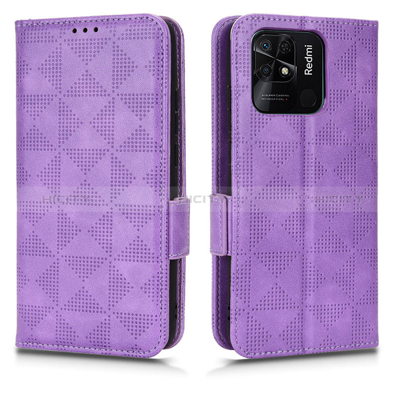 Handytasche Stand Schutzhülle Flip Leder Hülle C02X für Xiaomi Redmi 10 India Violett Plus